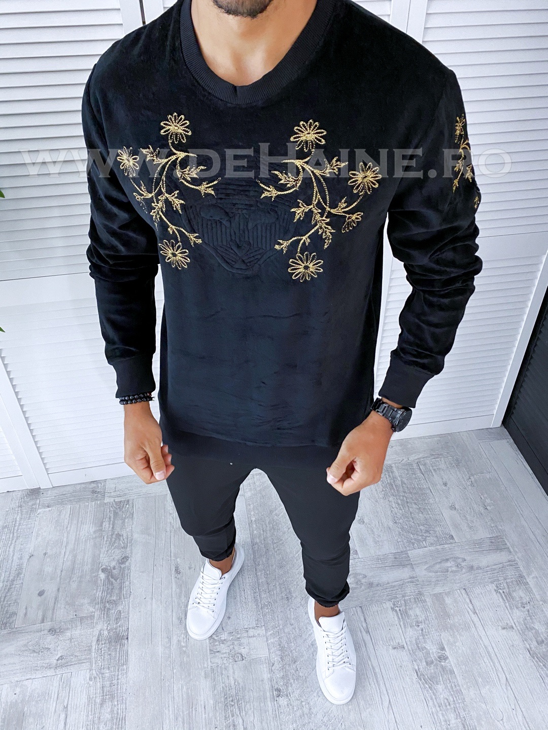 Bluza barbati neagra slim fit 2522 n5-6